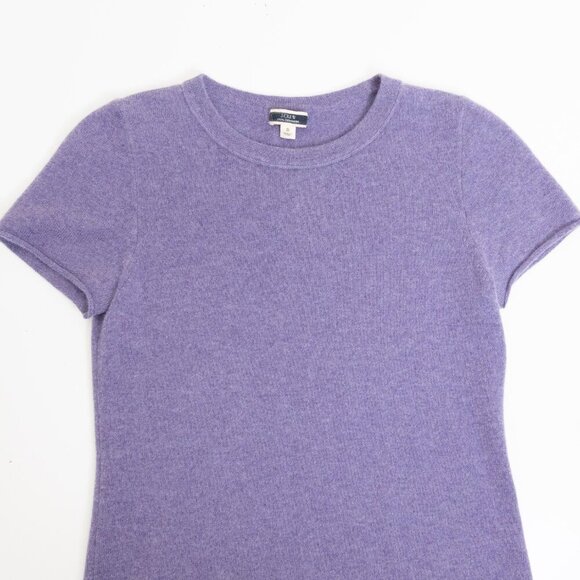 J.Crew 100% Cashmere Short Sleeve Sweater Lavander Purple - Picture 4 of 11